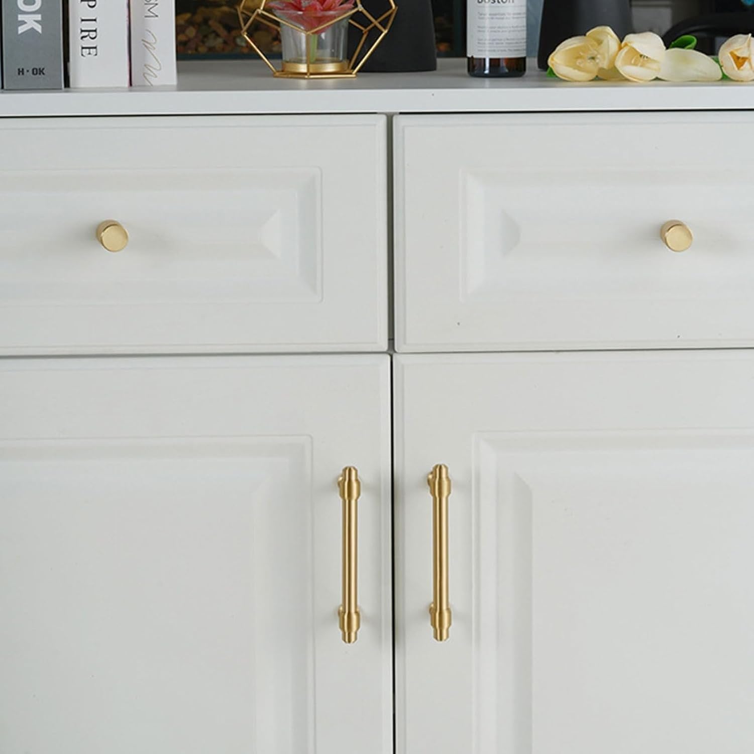Maniglia Mobile per Armadio Ottone, Gold, Hole Centers：160mm/6.3in