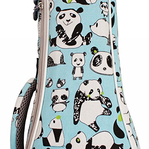 Music First Canvas Panda Ukulele Case Ukulele Bag Ukulele Cover Ukulele Backpack Ukulele Gig Bag (21 Inch Soprano, Panda) #TOP5