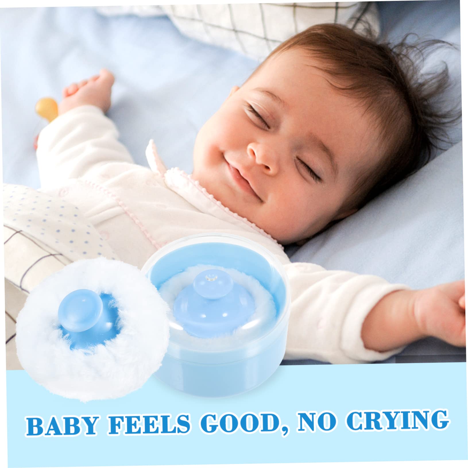 FOMIYES 1set Powder Puff Case Kit Talcum Powder Puff Box for Even Application for Home Use Easy One-Hand Operation Talc Container