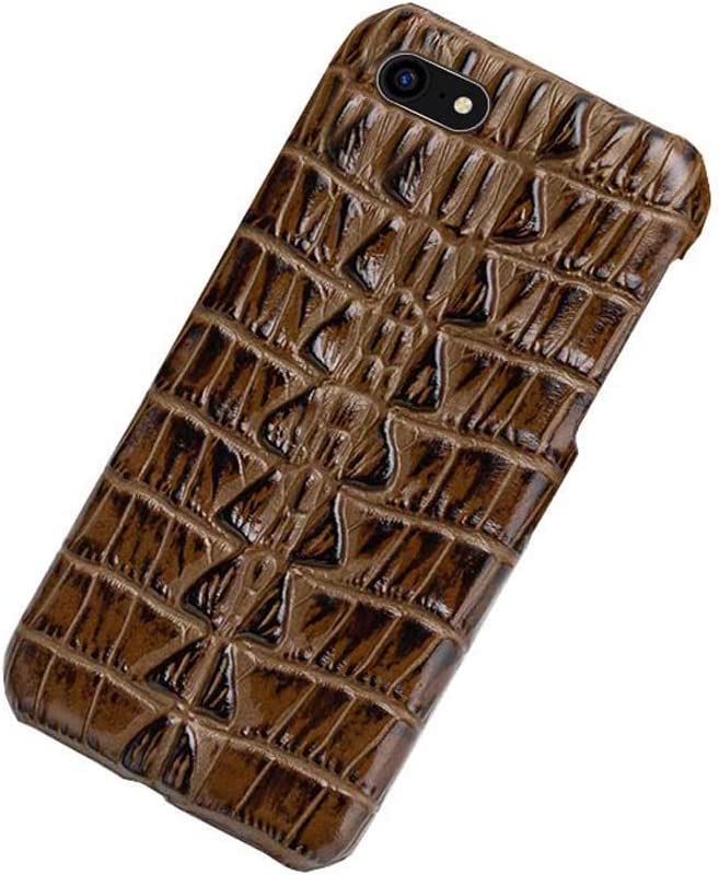 Étui cuir véritable iPhone SE marron pour le bureau et les voyages