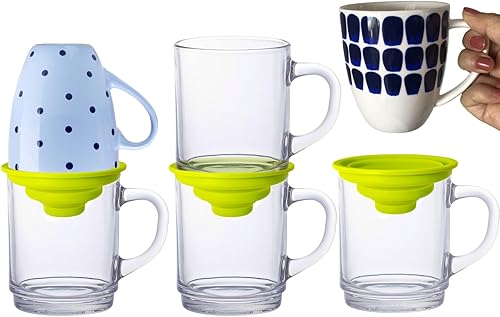 Organizador de estantes para armario de cocina y despensa, solución de almacenamiento expandible y apilable para tazas de té y tazas de café, ahorra