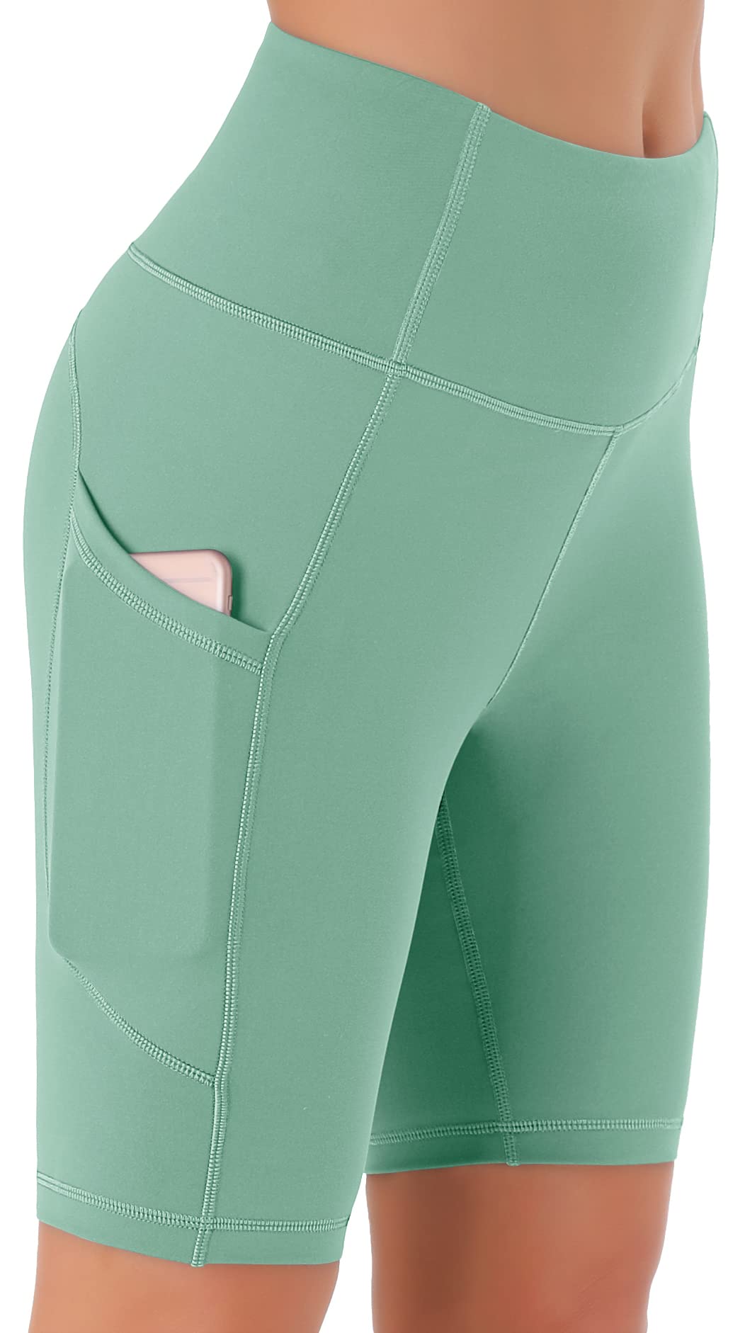 Persit Damen Kurze Leggings, Blickdicht Radlerhose mit Taschen