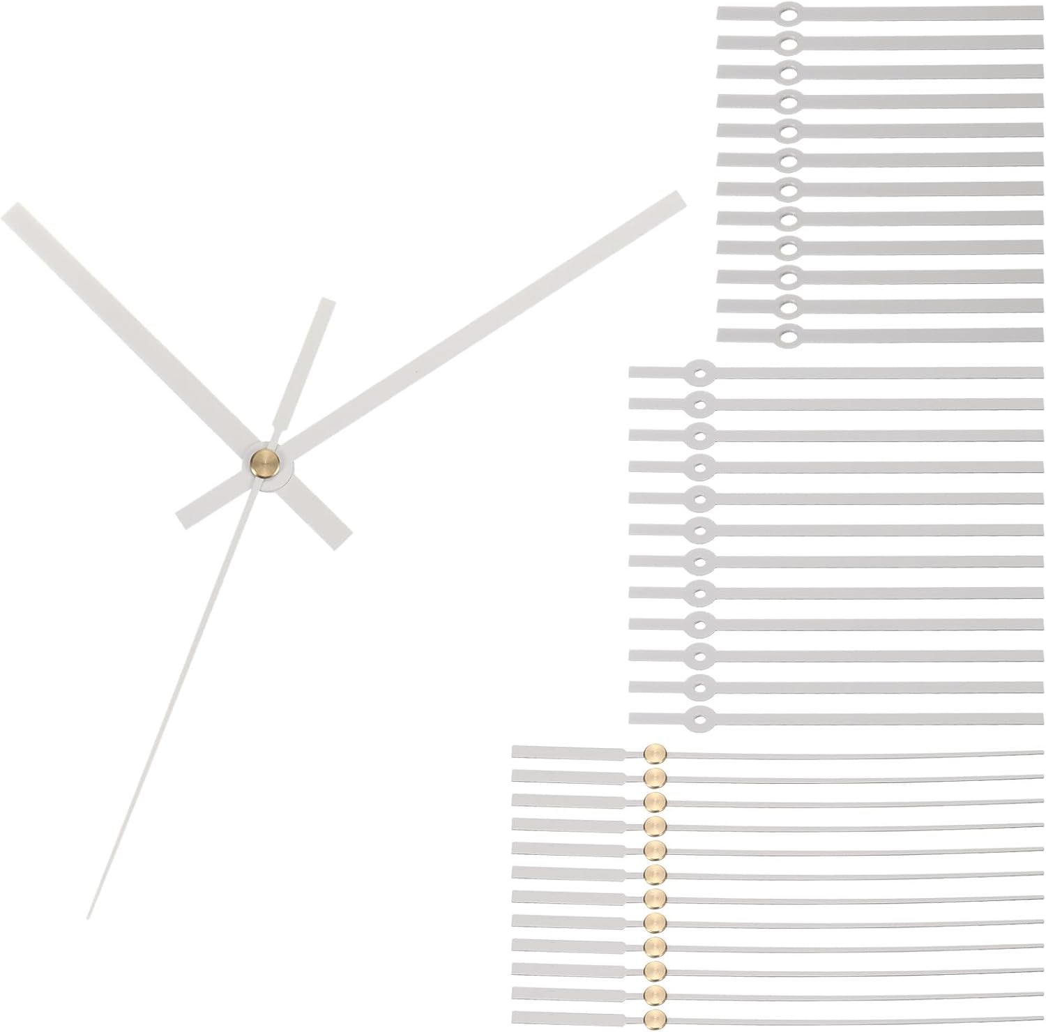 PATIKIL Replacement Clock Hands Kit, 12 Set Replacement Clock Hands Kits Clock Mechanism Movement Aluminum Wall Clock Hands Parts Replacement for Wall Clock Repair DIY, White, A07