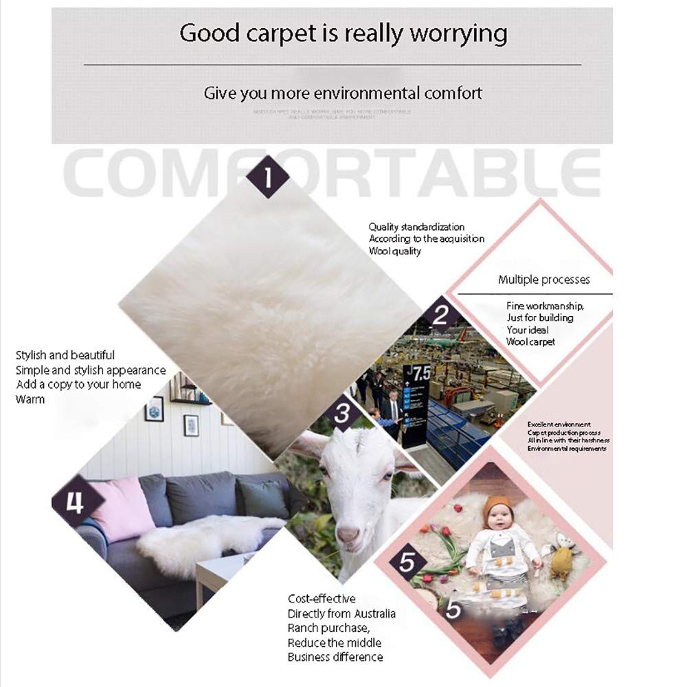 Tapis en Peau de Mouton SynthéTique,Imitation Wool Fleece Fluffy Coussin Canapé Laine Tapis, EuropéEn Simple et éLéGant Coussin De Chaise Chambre Salon Baie VitréE Couverture