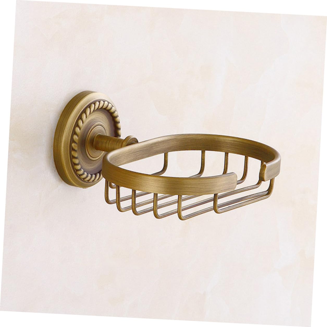 Jabonera de Pared de Latón Dorado con Red y Tornillos Ocultos