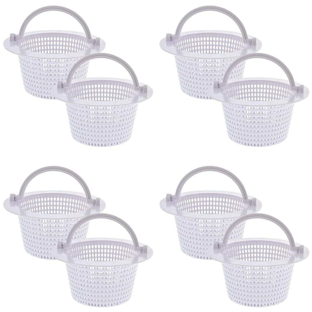 Hndhbfgrt Swimming Pool Skimmer Replacement Basket with Handle, 8 Pack - Above Ground Pool Thru-Wall Skimmer Baskets