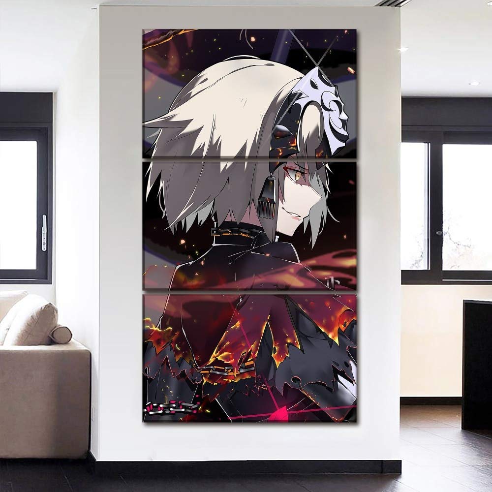 Tableau manga 3 pièces anime idéal pour la décoration murale de votre salon moderne