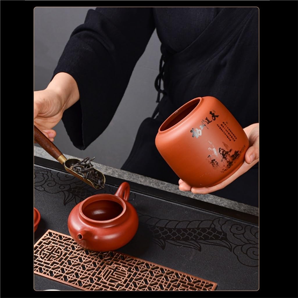 SONGCHAO Sugar Jar Hand-Painted Landscape Tea jar Ceramic Sealed jar Large Chinese-Style Household Loose Tea Storage Container jar Tea Canister (Color : F)