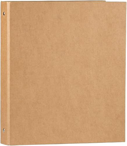 Miniatura 2 de JAM PAPER Carpeta Kraft de 1 pulgada Carpeta de 3 anillos de papel kraft reciclado natural Se vende individualmente