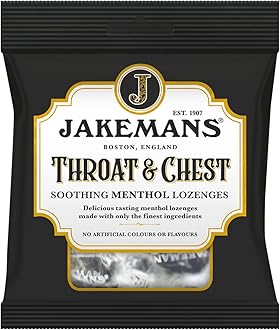 – Throat & Chest 73g - Pack of 12 - Soothing Menthol Lozenges - Suitable for Vegetarians