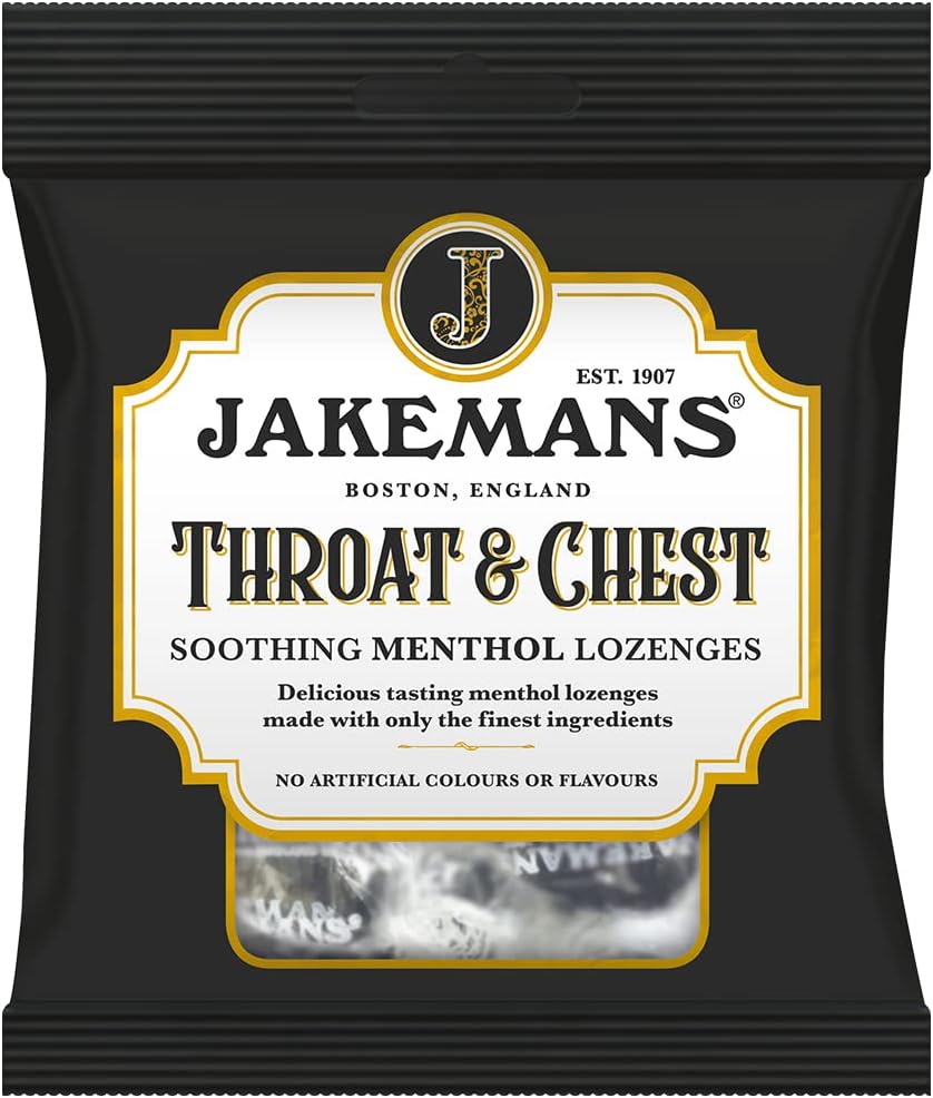 Throat & Chest 73g - Pack of 12 - Soothing Menthol Lozenges - Suitable for Vegetarians