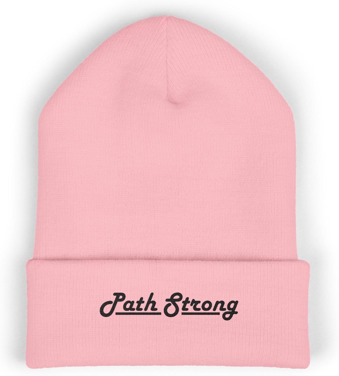 Classic Cuffed Beanie Hat - Path Strong with Embroidery Message