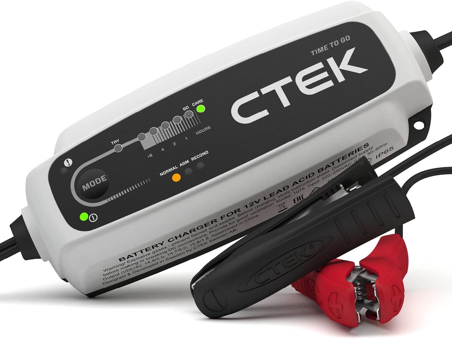 CTEK CT5 Time To Go, Ładowarka Akumulatorów 12V, Ładowarka, Konserwator Akumulatorów & Ctek 56-304 Kabel, Czerwony/Czarny, 2,5 m
