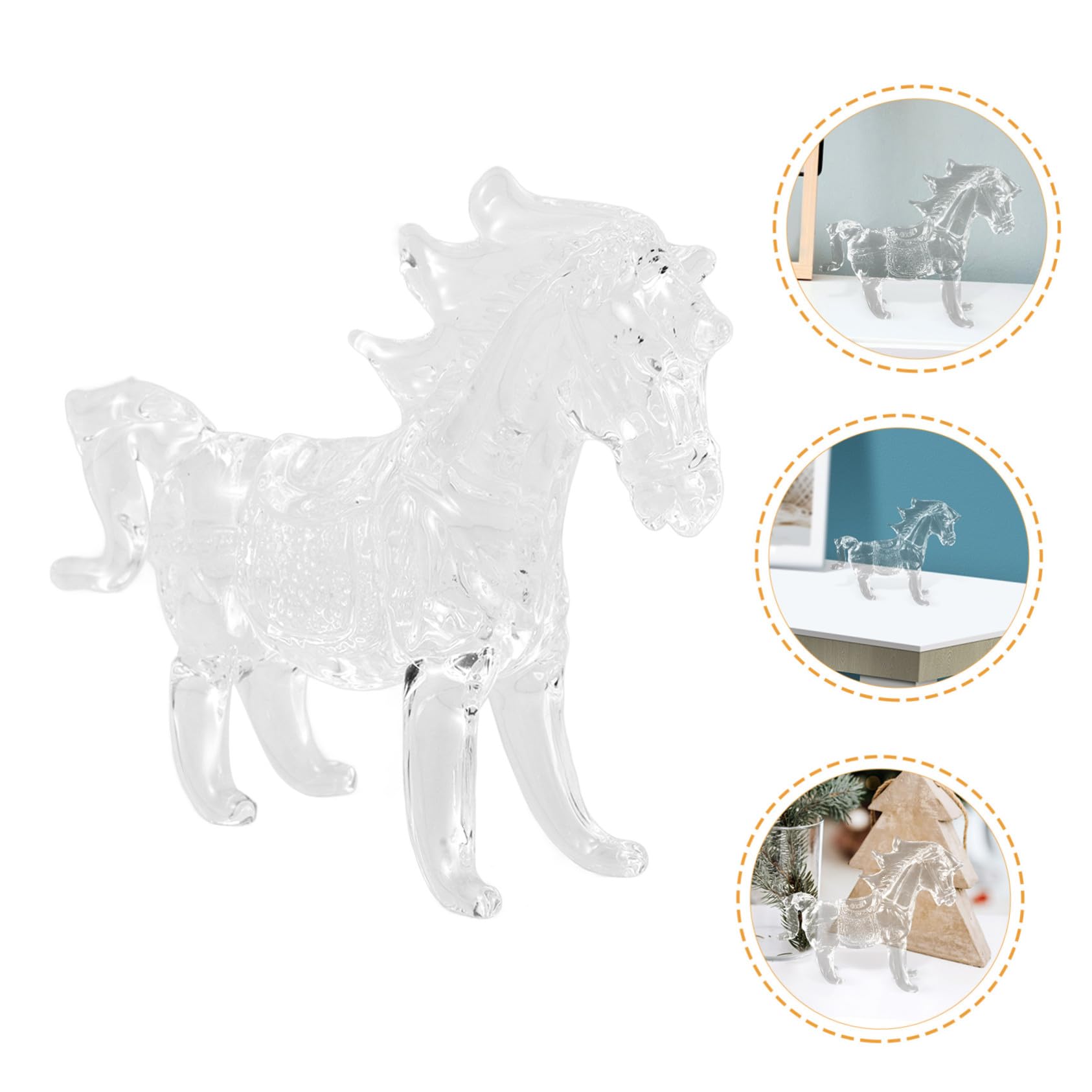 Generic Kryształowa figurka konia na biurko statua zwierzątko średni kwarcowy ozdoba Feng Shui do dekoracji stołu w biurze w domu