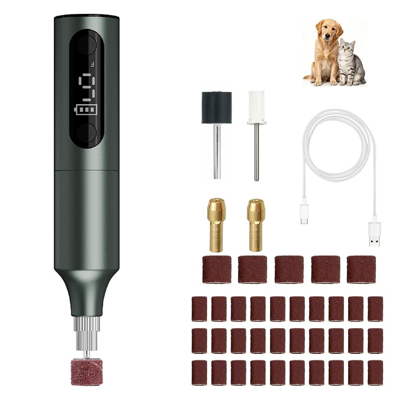 Lixador de Unhas para Cães e Gatos piig, Recarregável USB-C com 9 Velocidades, DM05