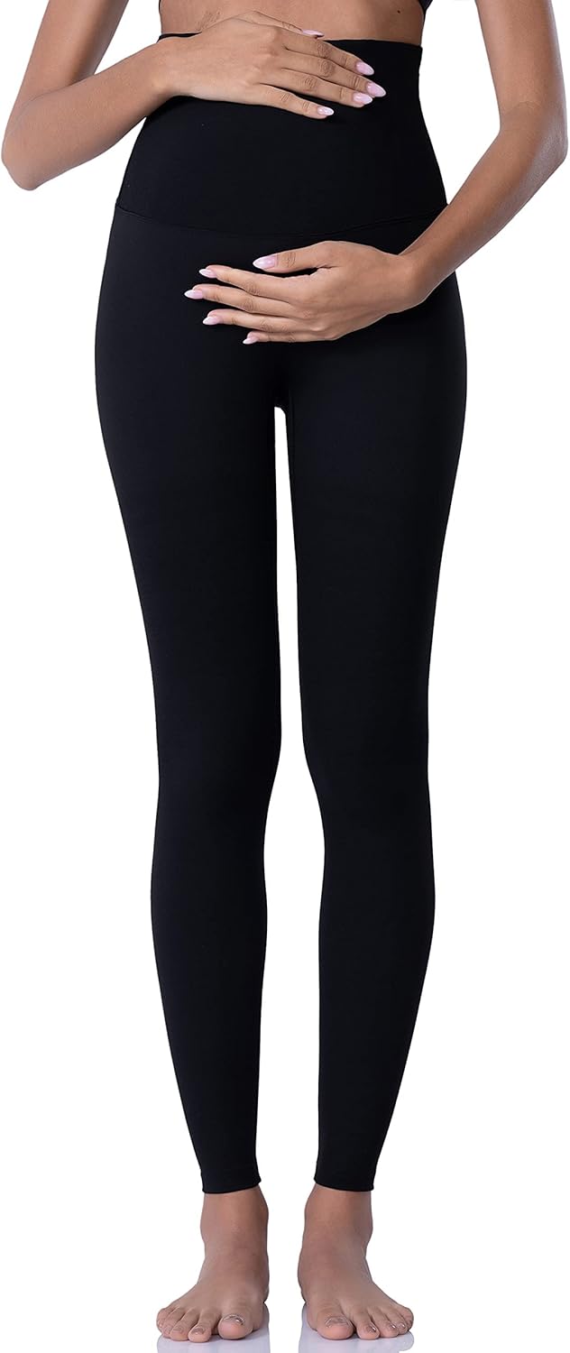 POSHDIVAH Women's Maternity Leggings Over The Belly Pregnancy Yoga Pants Active Wear Workout Leggings - Image 4