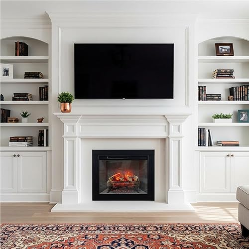 Vista 60 de Modern Ember Uptown - Kit de molduras para chimenea eléctrica, kit de 28 molduras para calentador eléctrico, insertos de chimenea eléctrica