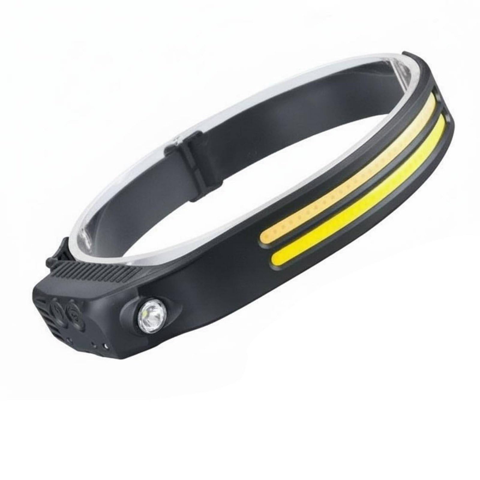 2 Pieces COB Luminaire Head Torch Super Bright Motion Motion-Activated Control Head Torch Battery-Powered Head Lamp, 689-2 Yellow Wht-picture-26