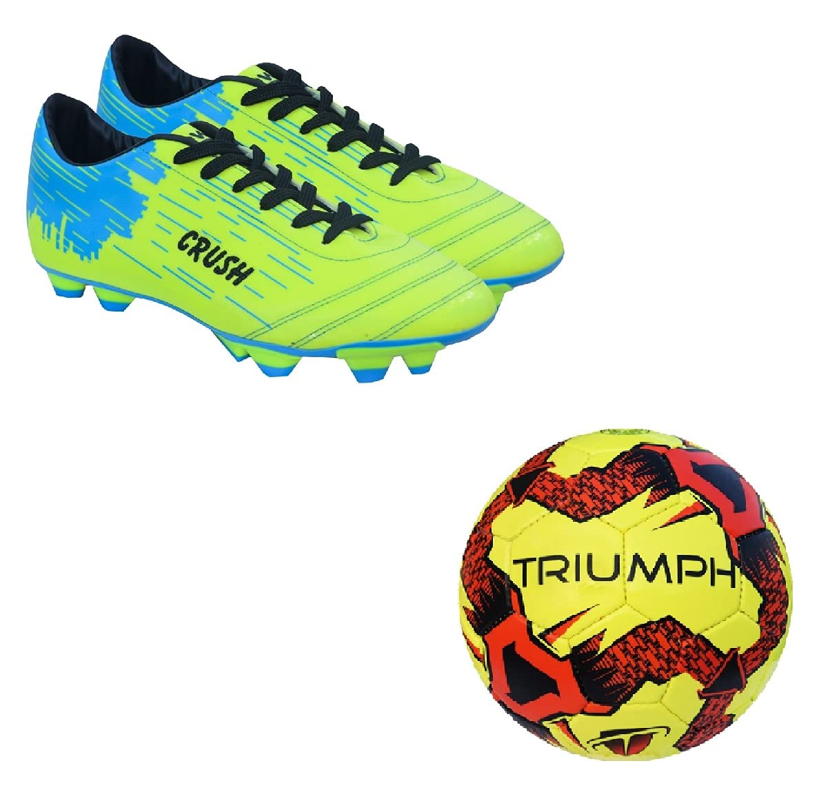 triumph Football Pvc Boss Yellow With Gowin Football Shoe Crush Green Cyan Size-10-picture-47