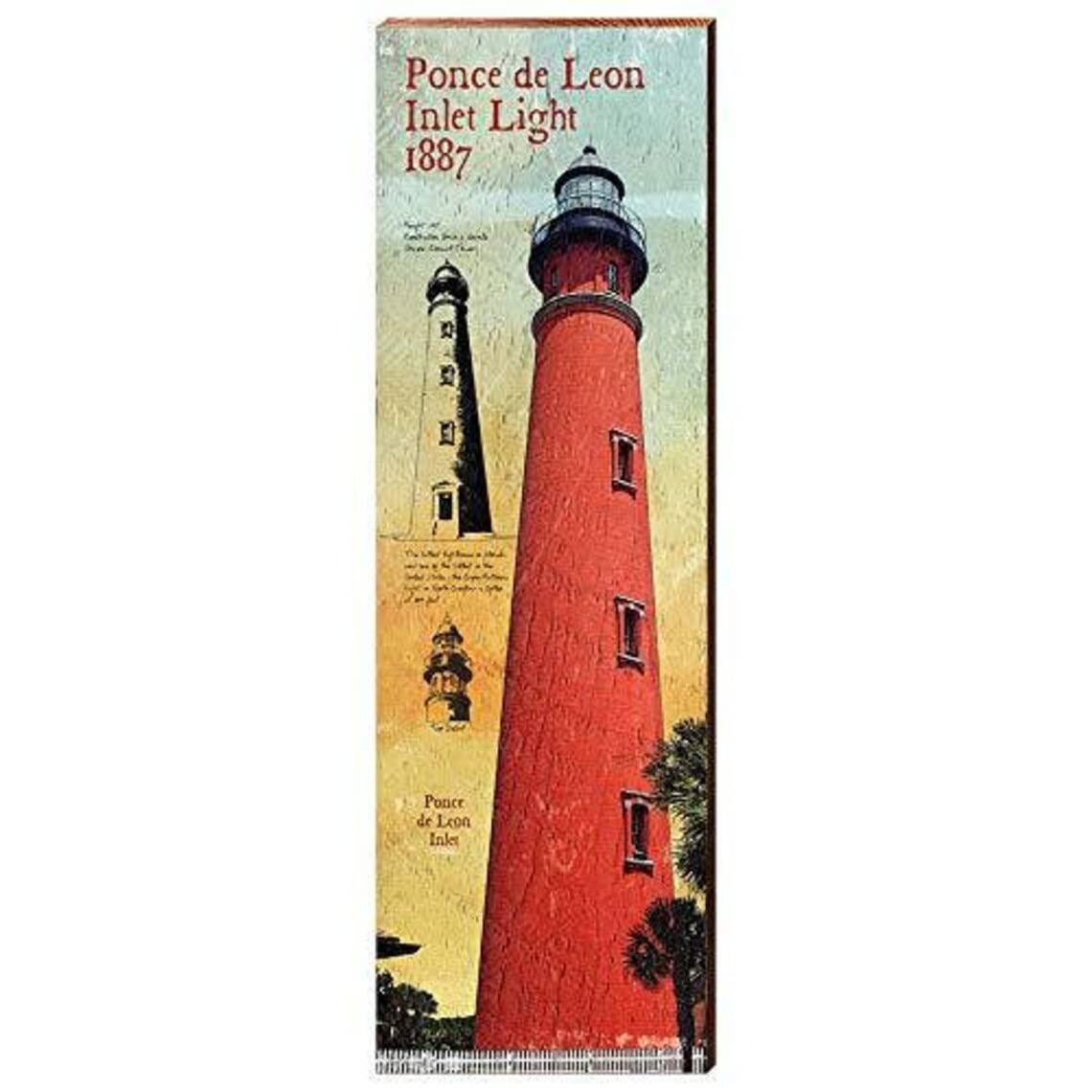 Ponce De Leon Inlet Lighthouse Florida Sign Vintage Metal Sign 16x6inch Tin Sign Plaque Poster for Garage Bar Bar Family Man Cave Wall Decor