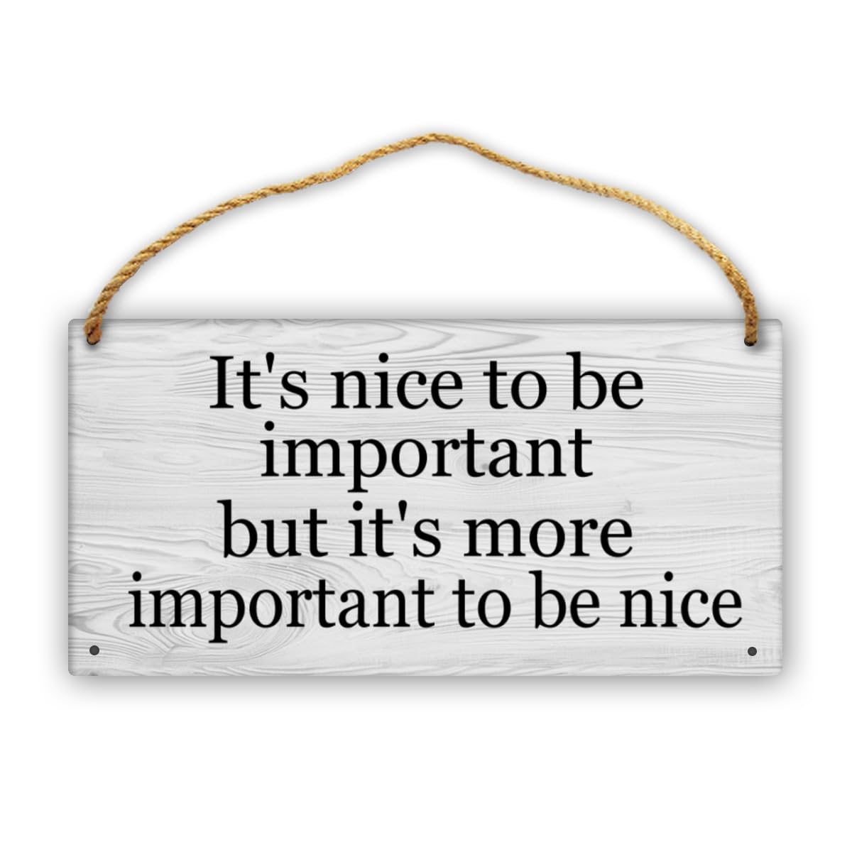 It'S Nice To Be Important But It'S More Important To Be Nice Sign For Home Decor - Wooden Plank Rustic Farmhouse Decor Sign (12 × 6)