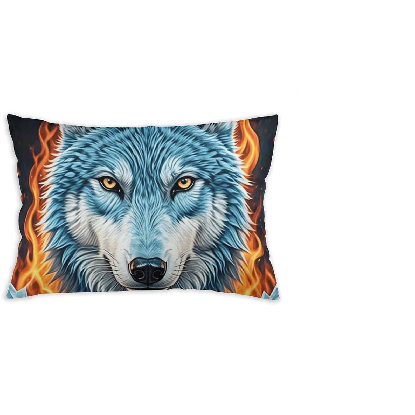 FodPand Decorative Throw Pillow Covers 12x20 Short Plush Wolf Body Pillowcase Cushion Cases with Invisible Zipper Rectangle Lumbar Pillow Shells for Sofa Couch Chair Bed Home Decor