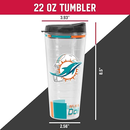 Miniatura 361 de Rico Industries NFL - Vaso clásico de fútbol americano de doble pared, 16 oz o 20 onzas, tapa W