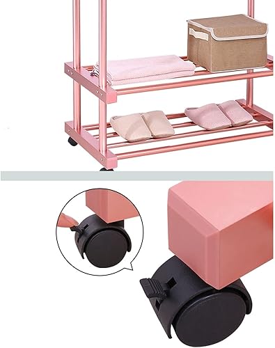 Miniatura 4 de UNNS Perchero plegable de secado de suelo de 3 capas soporte plegable para ropa de lavandería ruedas rodantes adecuadas para balcón lavandería