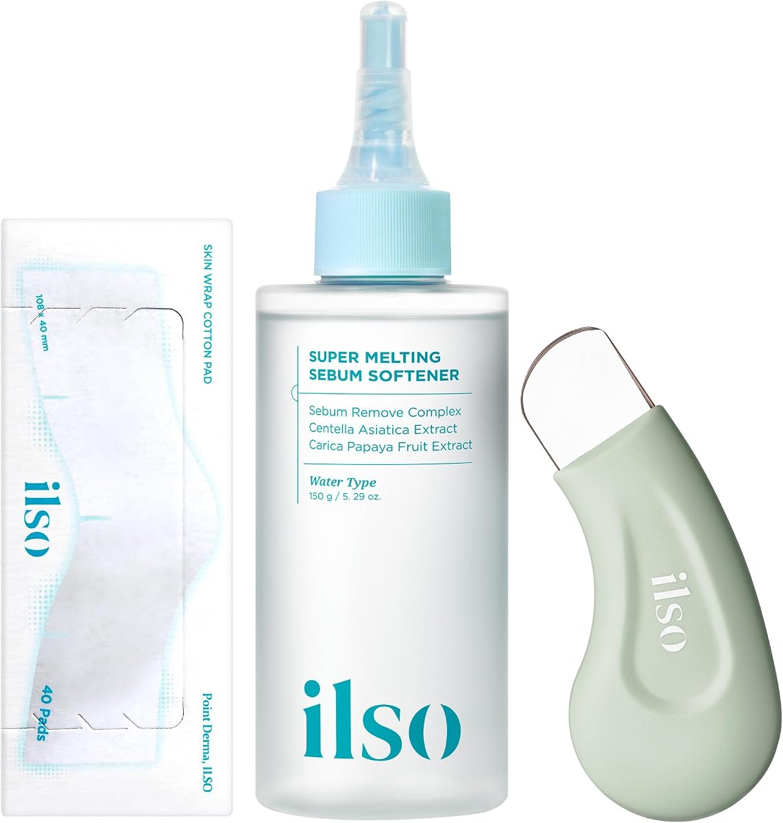 ILSO Sebaceous Filament Care Bundle with Deep Clean Master Tool & Cotton Pads, Korean Skincare Pore Care Set