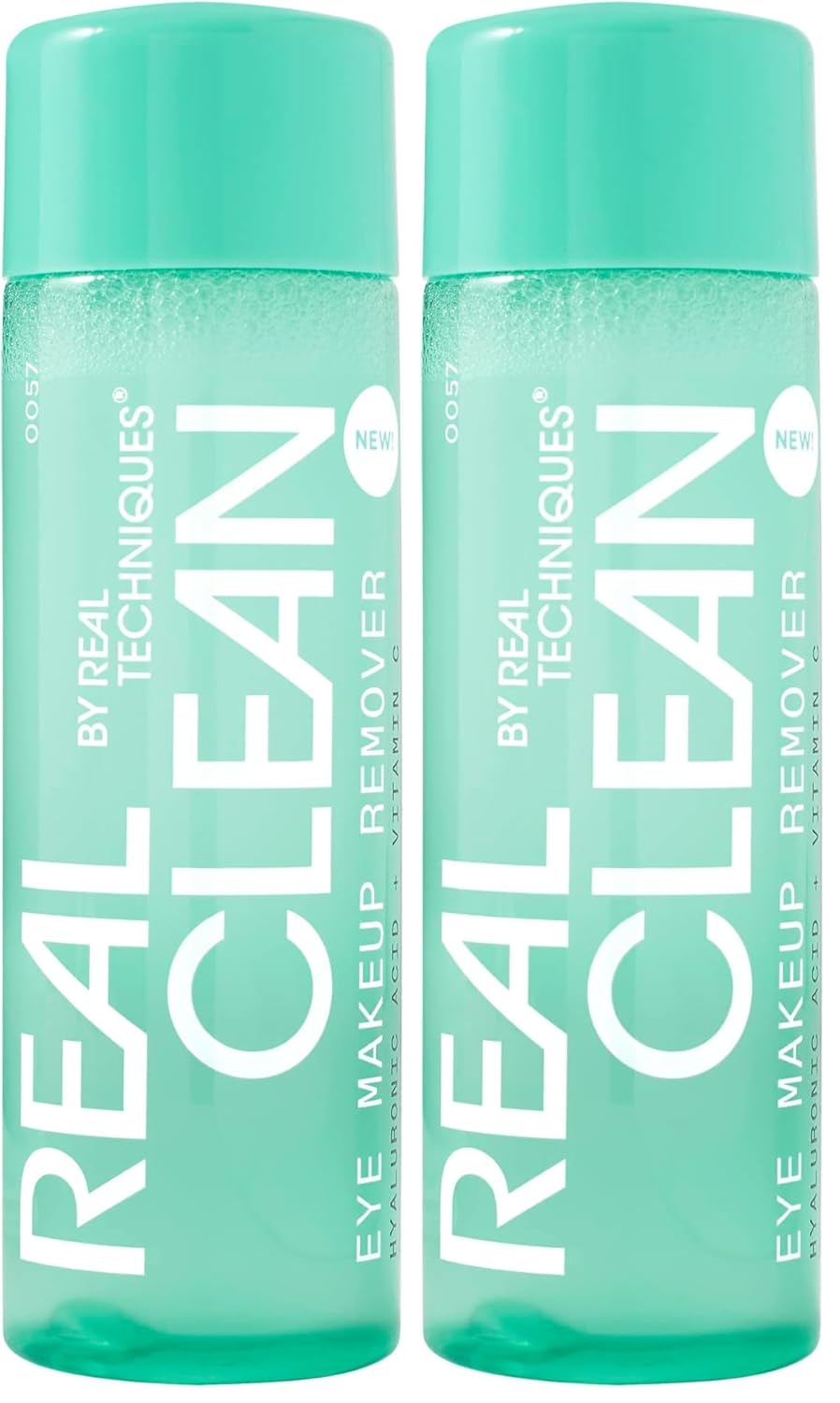 Real Techniques Real Clean In-The-Clear Eye Makeup Remover, Gentle Liquid Makeup Remover, Skin Repair Ingredients, Hyaluronic Acid & Vitamin C, Vegan & Cruelty-Free, 4 fl.oz./110 mL Bottle (Pack of 2)