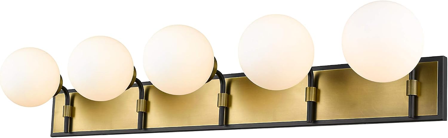 Parsons Matte Black Olde Brass 5 Light Vanity Premium Quality Durable Lightweight Multipurpose Modern Design Everyday use