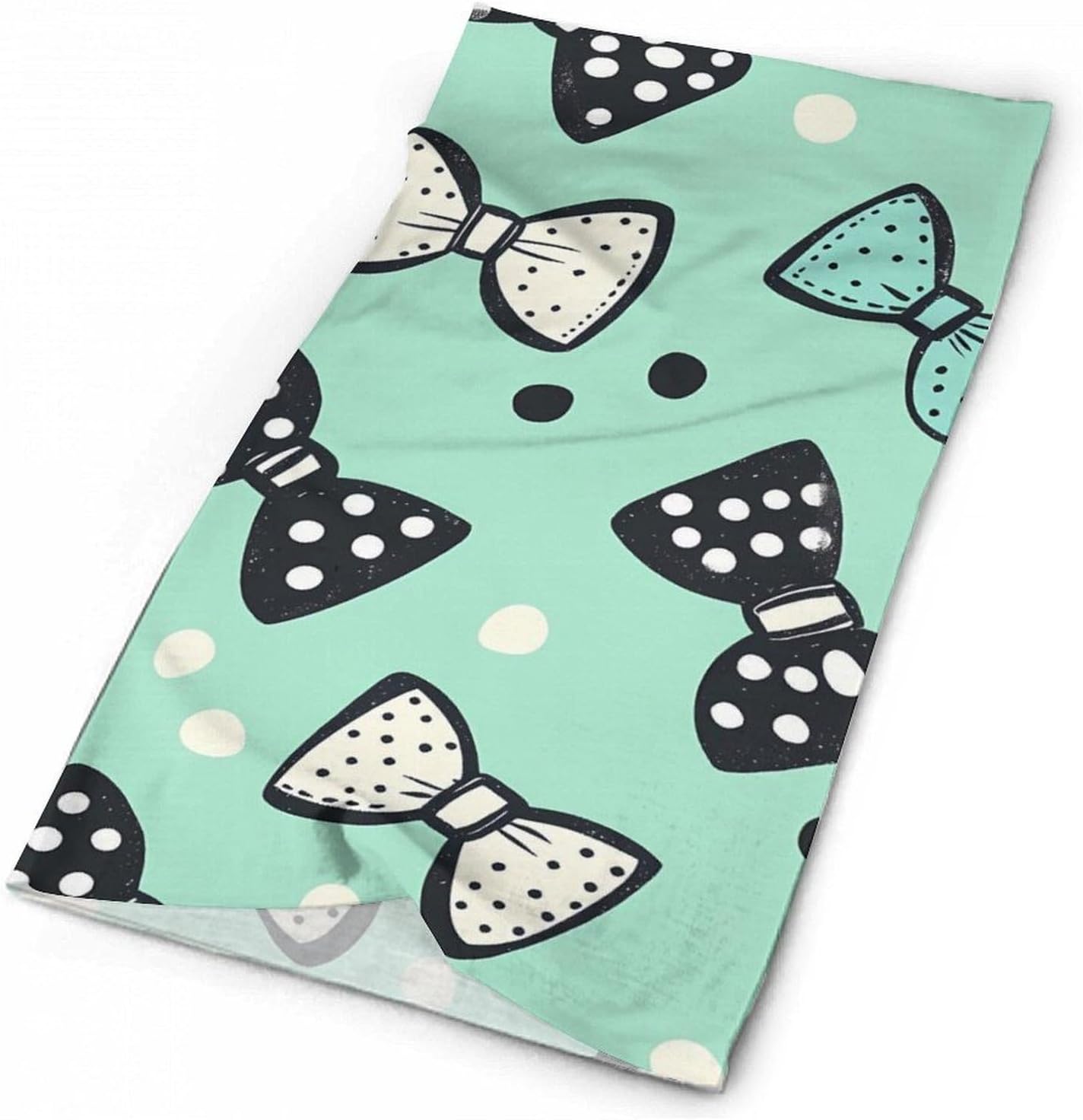 Polka Dot Neckties Mint Green Neck Gaiter Windproof Face Mask Bandanas for Men Women Cold Weather Scarf