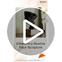 Image of Ellementry Restive Face Ecomix Sculpture - Black, Home Decor Showpiece Figurine for Living Room & Office, Modern Asthetic Tabletop Decorative Accent, Unique Gift Item for Shelf Decoration
