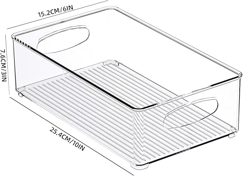 Miniatura 4 de RSSF - Juego de 8 organizadores de cocina apilables para nevera con asas recortadas, organización de lavandería, contenedores de almacenamiento de