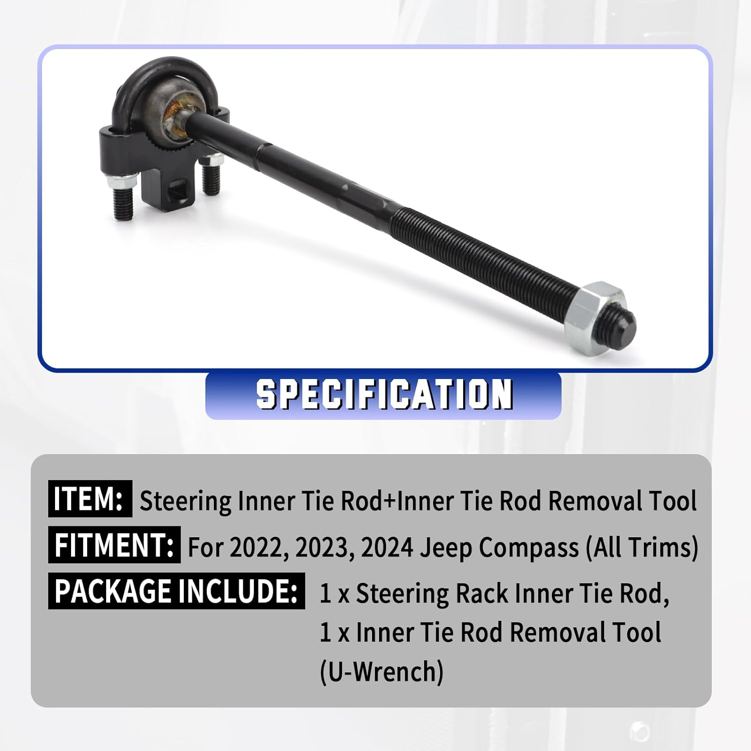 AUTOVIC Inner Tie Rod and Removal Tool Kit - Steering Rack Inner Tie Rod with Professional Non-Slip Teeth U-Wrench Tool for 2022 2023 2024 Jeep Compass