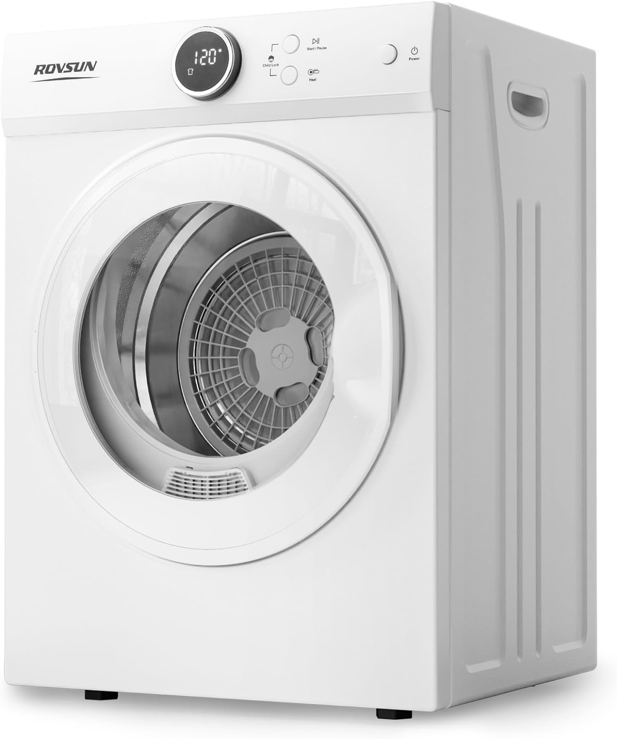 ROVSUN 1.8 Cu Ft Portable Electric Clothes Dryer 1020W Front Load Stainless Steel Tub 6.6lbs Capacity for Apartments