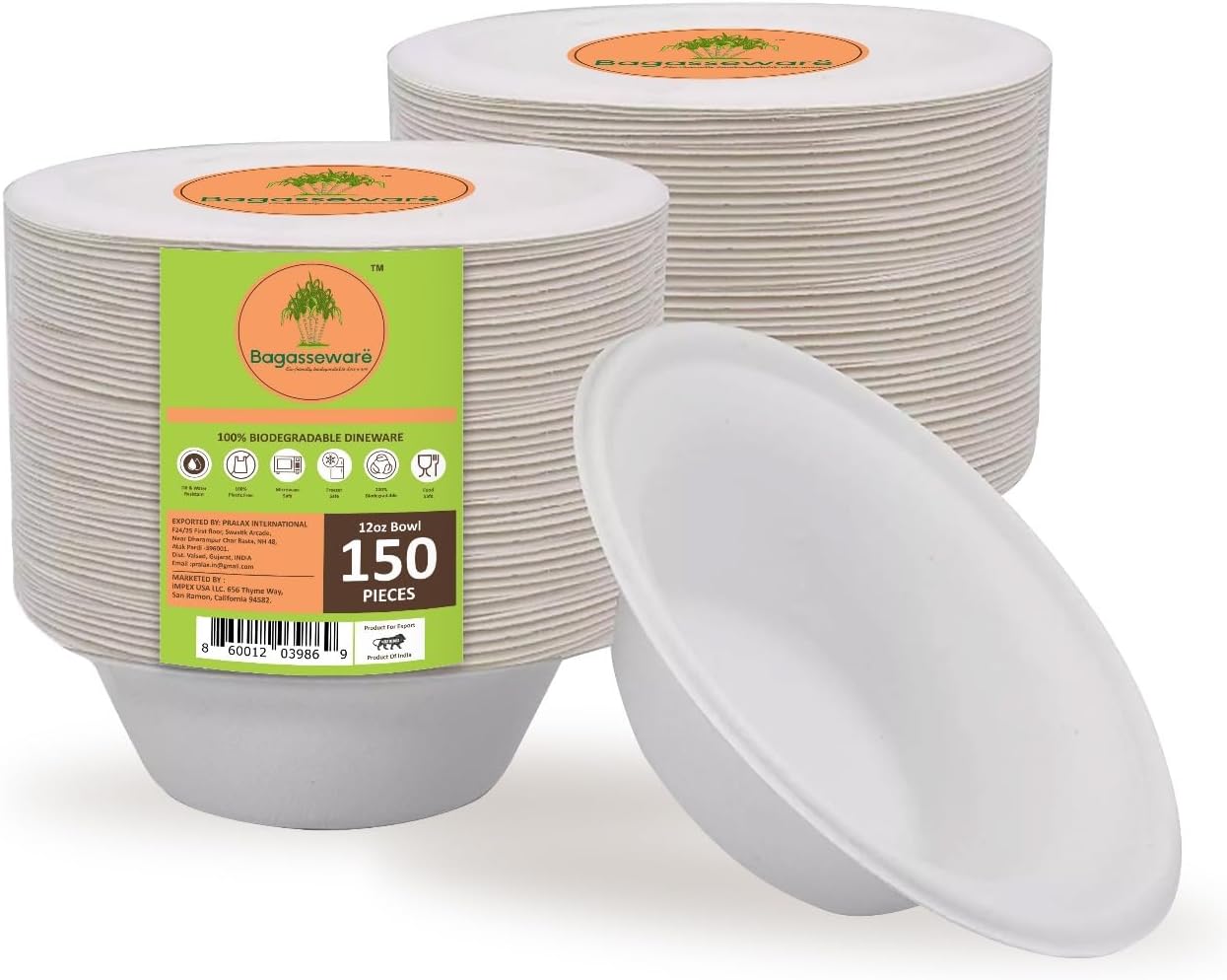 Bagasseware Compostable Heavy-Duty Bowls 