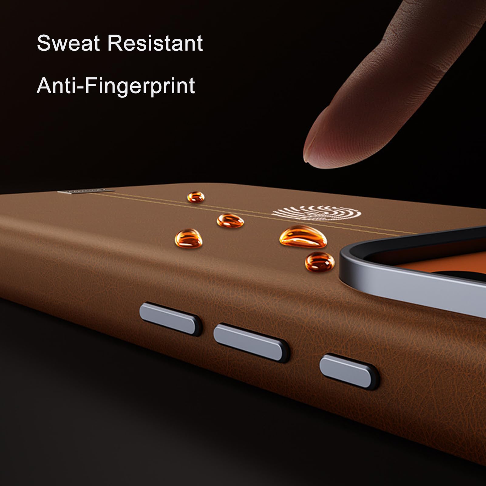 Magnetisch Hülle Für iPhone 17 Pro Max/17 Pro/Air/17, Mattes Veganes Leder Kabelloses Laden Handyhüllen Stilvolle rutschfeste Schutzhülle,Schwarz,17 Pro