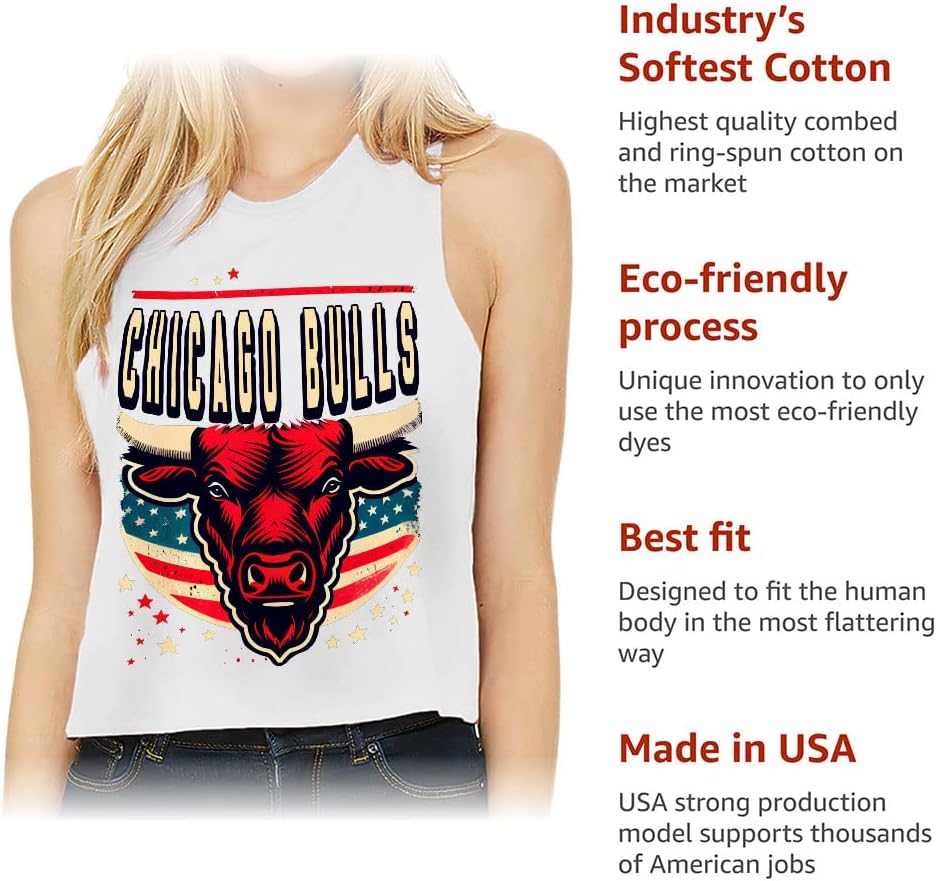 Chicago Design Racerback Cropped Tank - Print Women's Tank - Graphic Tank Top