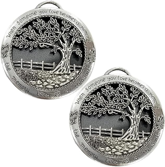 2 Pcs Christmas Tree Hanging Decor When Someone You Love Becomes A Memory Charms Pendants Merry Christmas Ornament