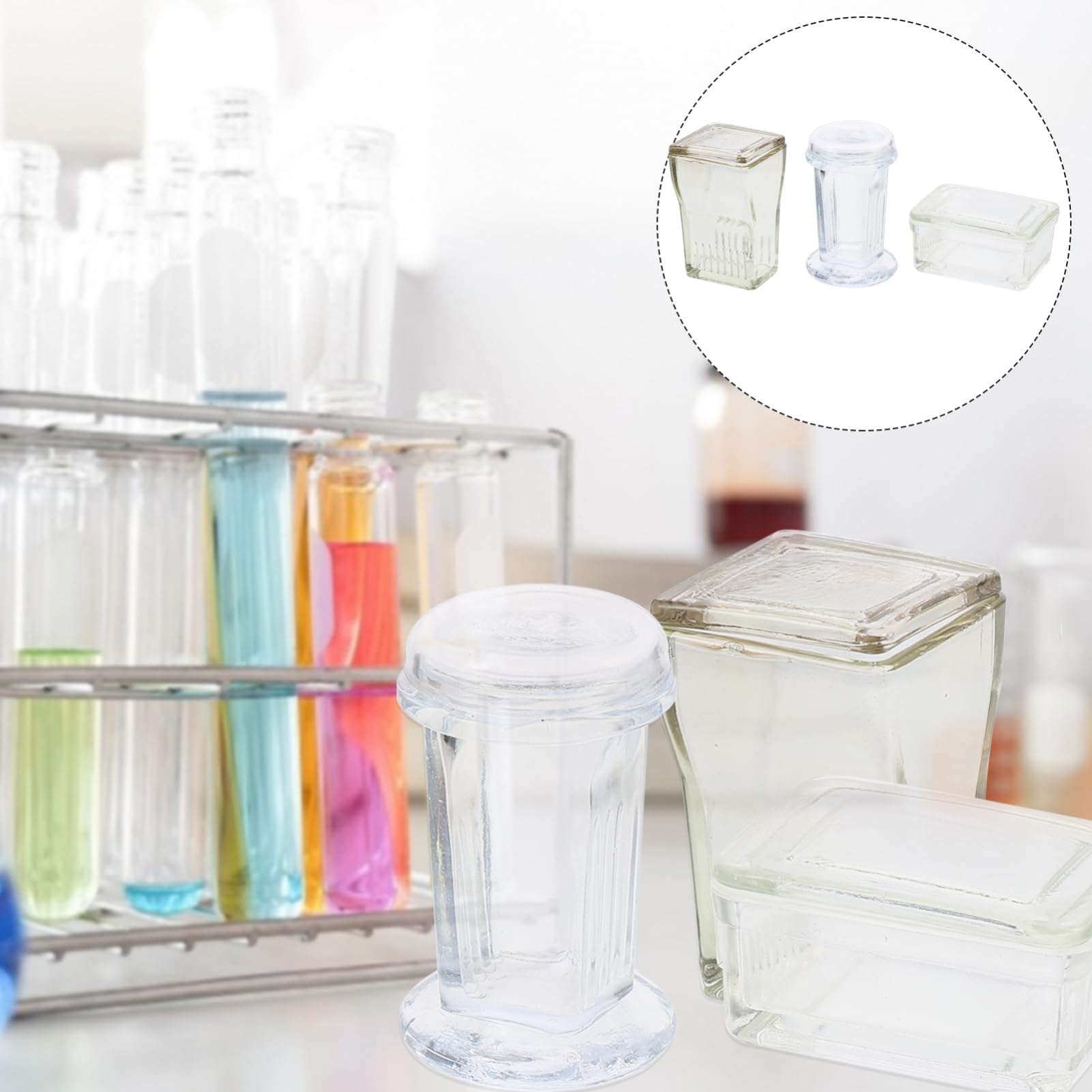 6juegos Botes De Vidrio Para Teñido De Laboratorio De Teñido Transparentes Para Muestras Histológicas y Citológicas
