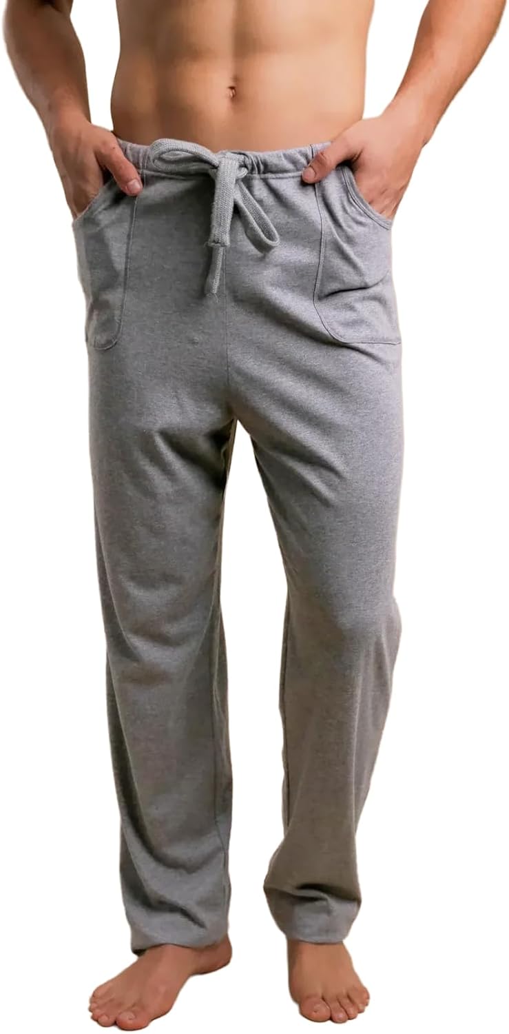 Cottonique Men's Latex-Free Drawstring Lounge Pants Made from 100% Organic Cotton (Melange)