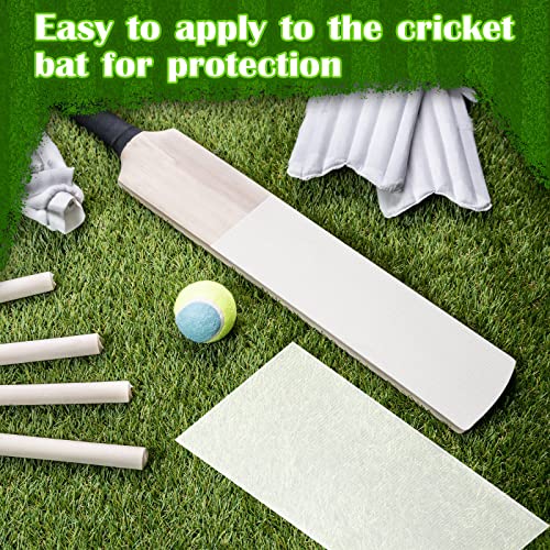 LEIFIDE 4 Pcs Cricket Bat Protection Sheet Cricket Bat Anti Scuff Sheet Tape Transparent and Clear Face Cover High Viscosity Fiberglass 14.96"x6.69"
