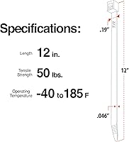 Vista 6 de TR Industrial Sujetacables negros multiusos resistentes a los rayos UV, 12 pulgadas, paquete de 100