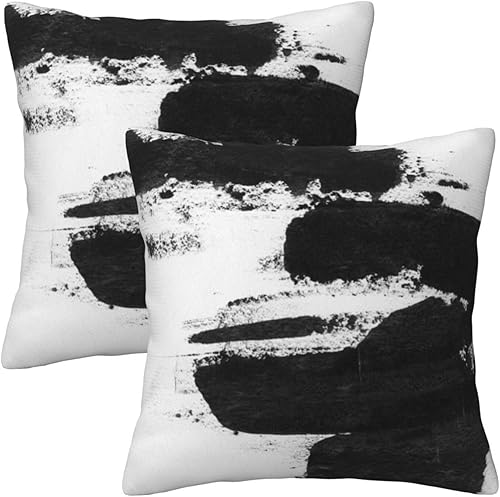 Miniatura 22 de Fundas de almohada decorativas con rayas rojas y negras abstractas, 16 x 16 pulgadas, juego de 2, funda cuadrada de cojín gris para sofá, cama