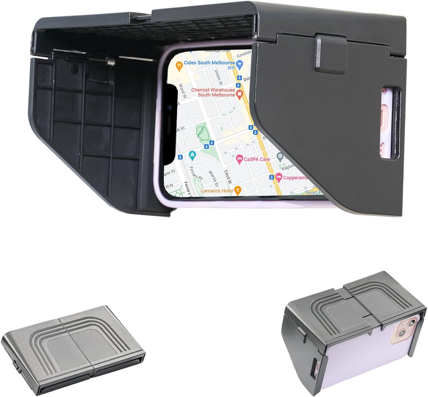 TFY Foldable Sun Shade Visor for Mobile Phones, Remote Controllers, Anti-Glare Hood, Sun Shield, Easy to Install