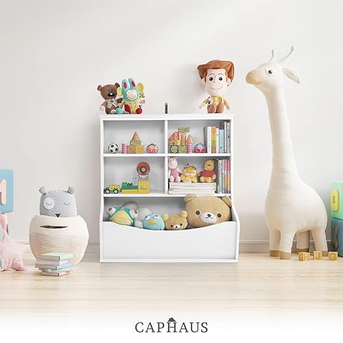 Miniatura 9 de CAPHAUS Organizador de almacenamiento de juguetes para niños, cubo de almacenamiento abierto, libro multifuncional, gabinete de almacenamiento de E.