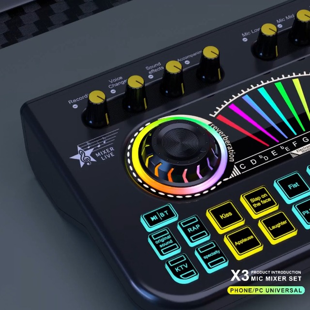 Amazon.com: Tenlamp X3 Gaming Audio Mixer, Live Sound Card with