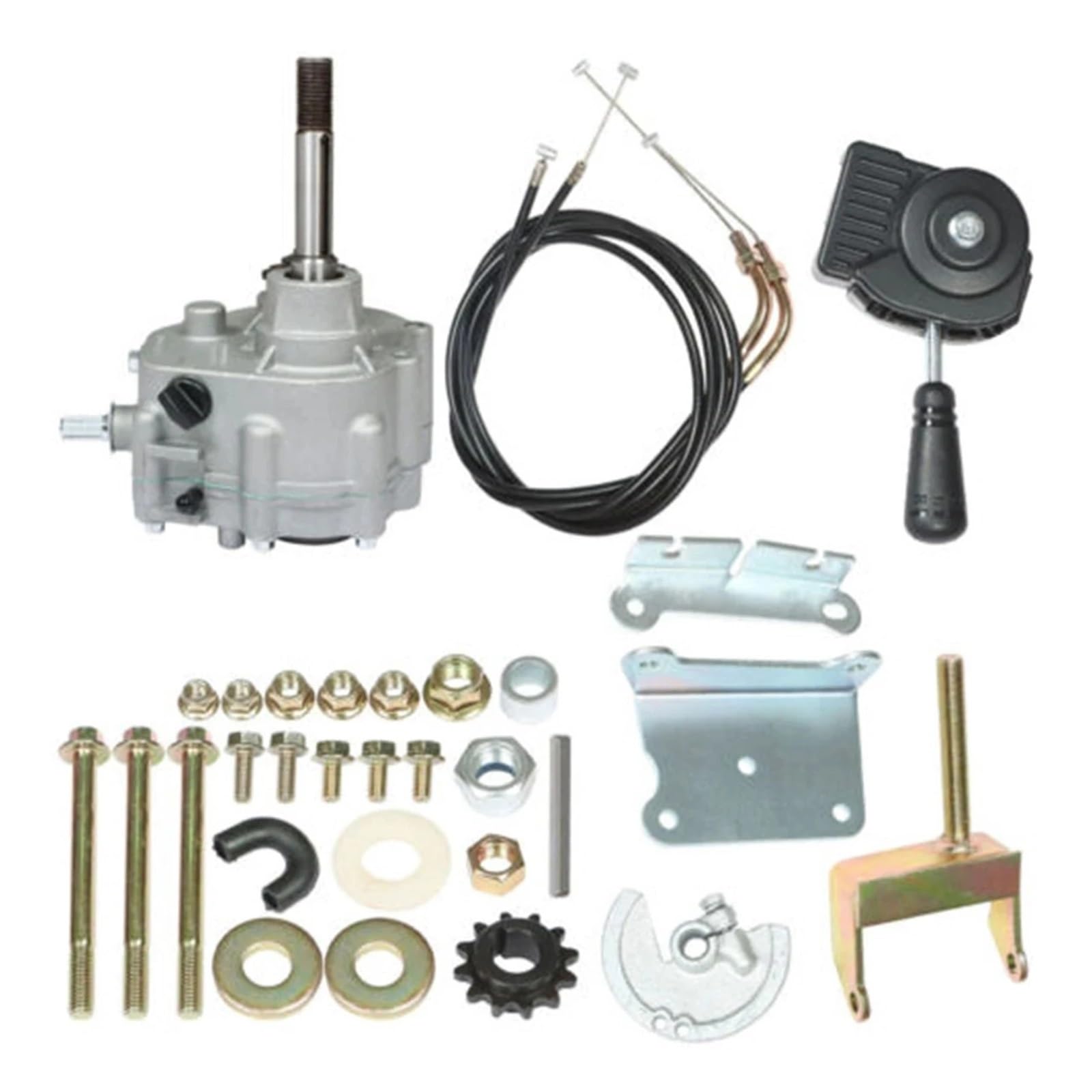 Caja de cambios marcha atrás para kart con piñones intercambiables 10t 12t y eje de 3/4
