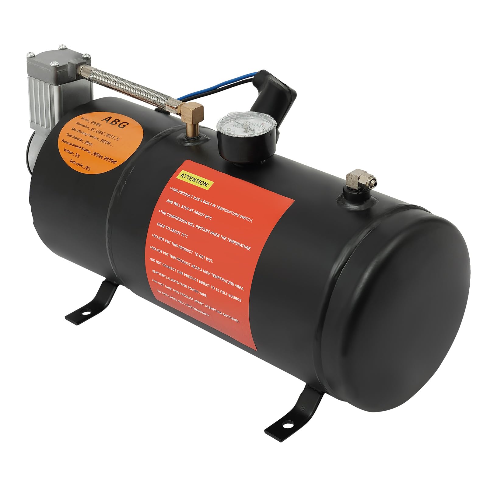 12V Luftkompressor mit Tank Lufttank Kompressor Pumpe Train Luft Hupen Kit 150PSI mit Drucklufthupe Manometer für Boote Autos automatisierte Maschinen